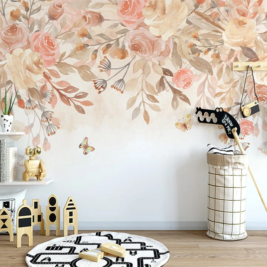 Papier peint chambre enfant rose