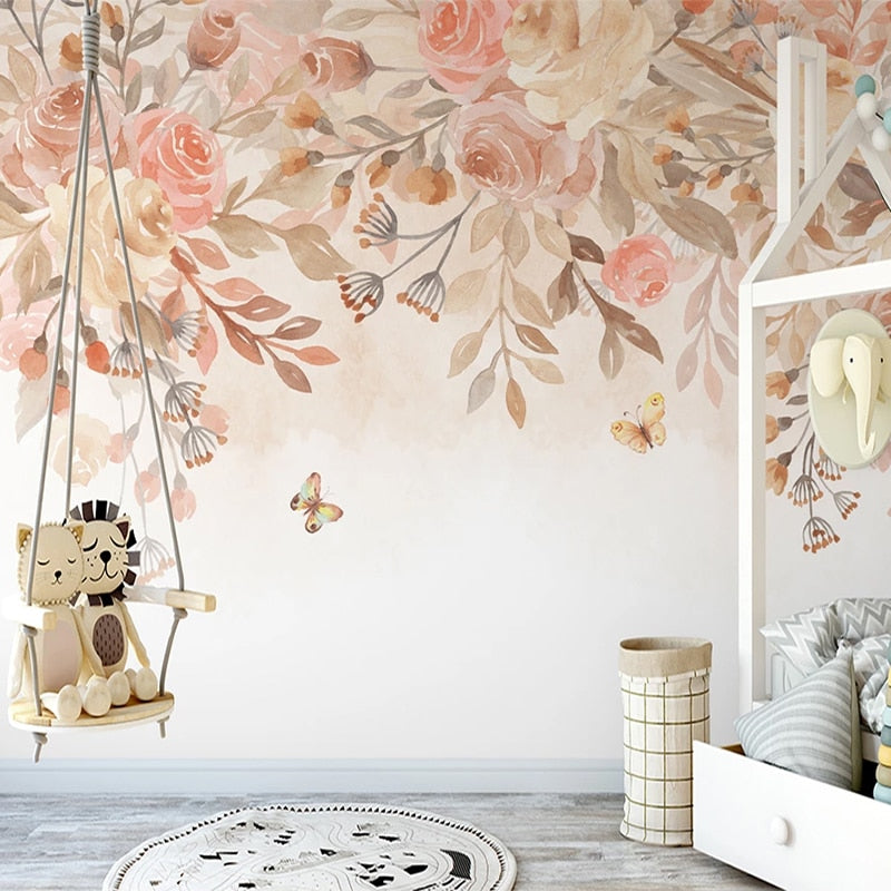 Papier peint chambre enfant rose