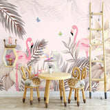 Papier peint chambre enfant flamants roses