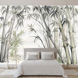 Papier peint tropical bambou chambre