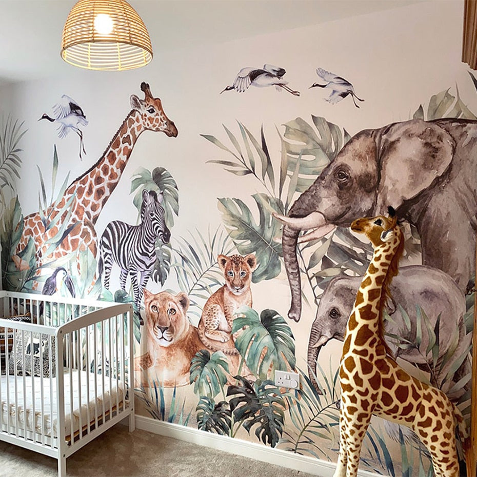 Papier peint animaux jungle enfant