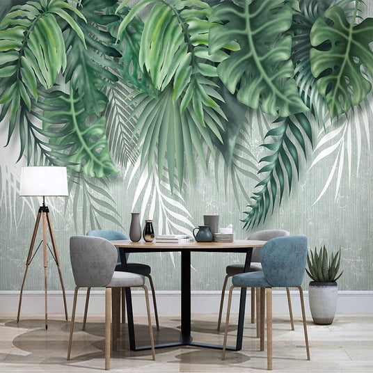 Papier peint jungle feuilles tropicales