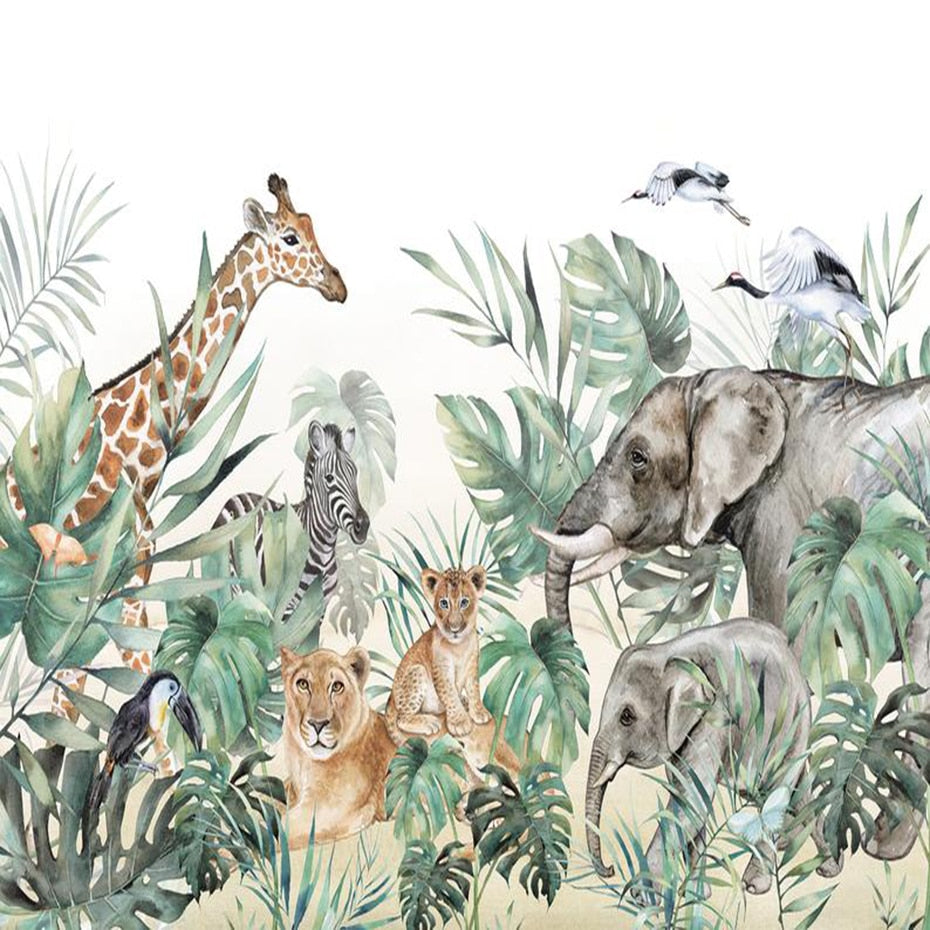 Papier peint animaux jungle enfant