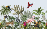 Papier peint panoramique animaux jungle