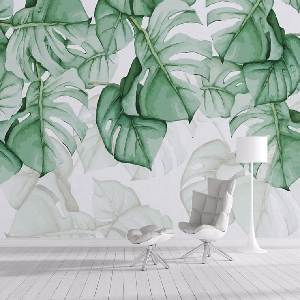 Papier peint grandes feuilles jungle