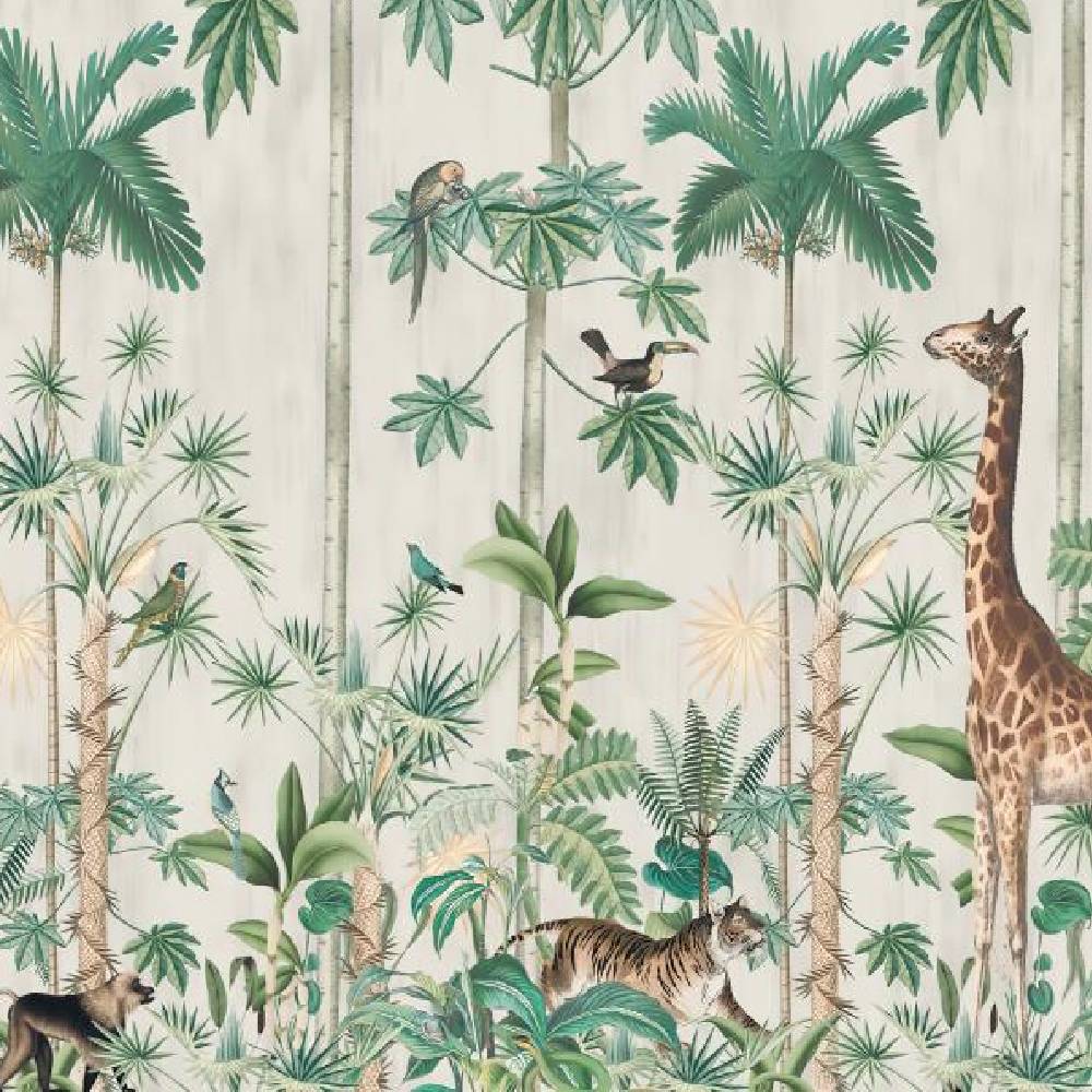 Papier peint jungle avec animaux