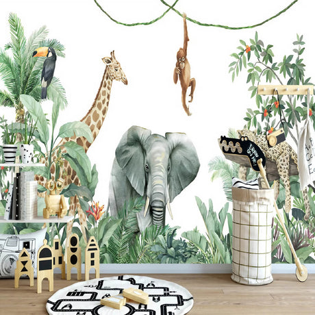 Papier peint jungle animaux