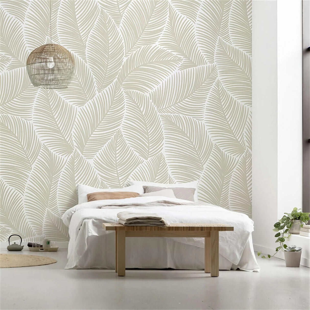 Papier peint jungle beige