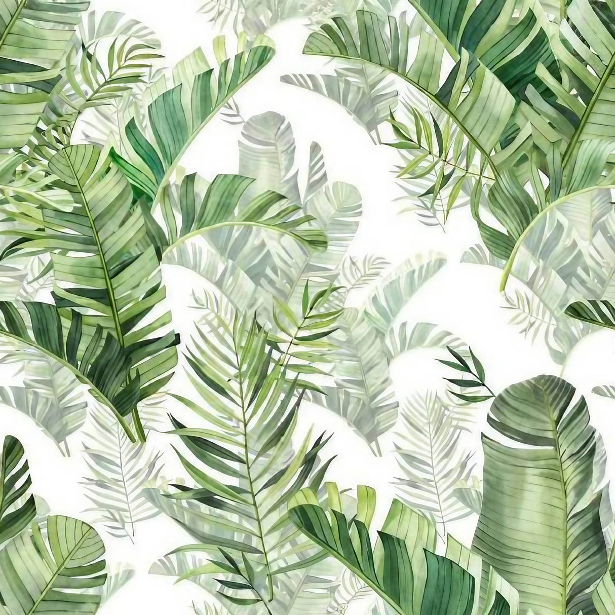 Papier peint jungle feuilles