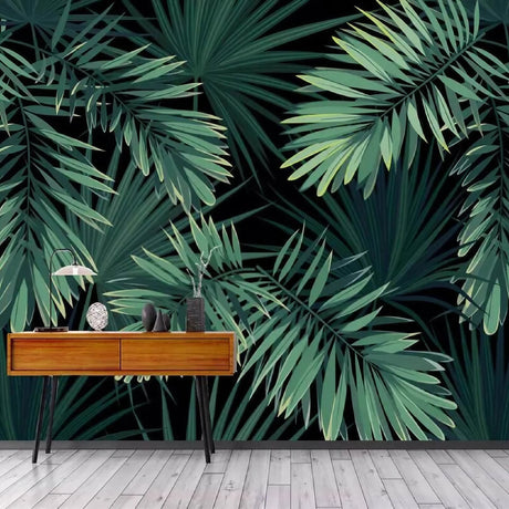 Papier peint jungle tropicale foncée sophistiqué