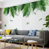 Papier peint jungle fond blanc avec feuilles