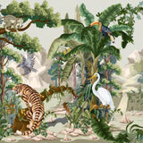 Papier peint panoramique jungle animaux