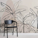 papier peint tropical beige