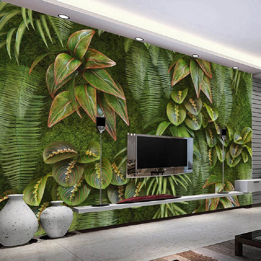 Papier peint tropical salon