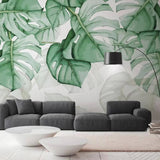 Papier peint tropical vert