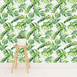 Papier peint jungle blanc et vert