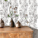 Papier peint motif jungle noir et blanc