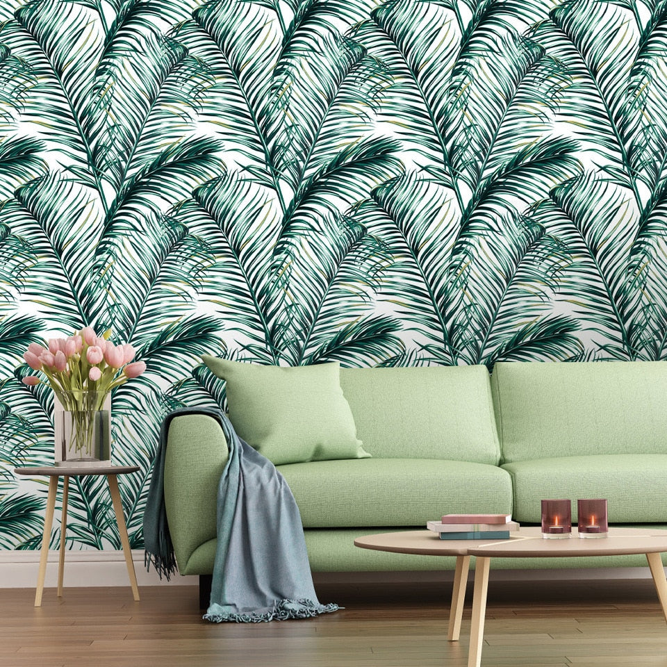 Papier peint tropical feuille