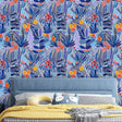 Papier peint jungle bleu chambre