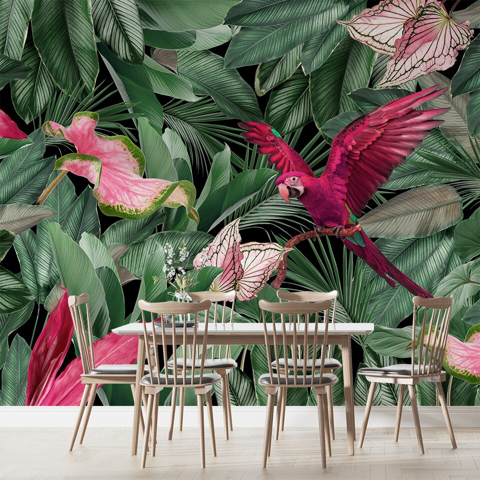 Papier peint tropical perroquet