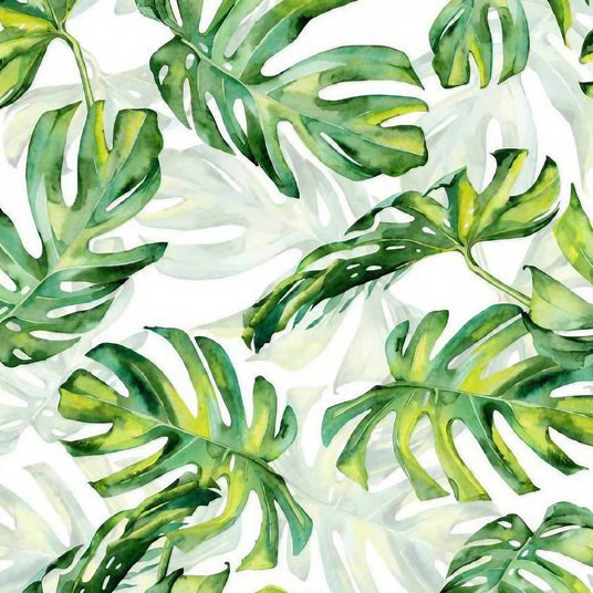 Papier peint jungle blanc et vert